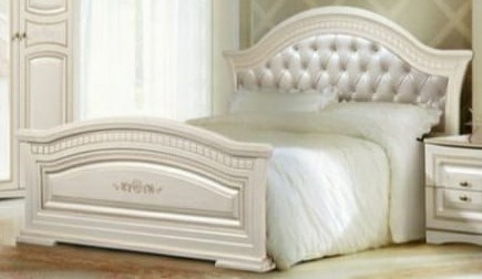 Кровать ВЕНЕРА 180 Белый жемчуг 1290х2037х2093 МЕБЕЛЬСПАЛ06 - фото 14268