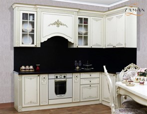 Кухня "Астория" Люкс 2550х1150х600х2420 угол универсальный Крем ЗАМ-АСТ3