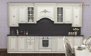 Кухня "Астория" Люкс 3400х600х2420 Крем ЗАМ-АСТ5